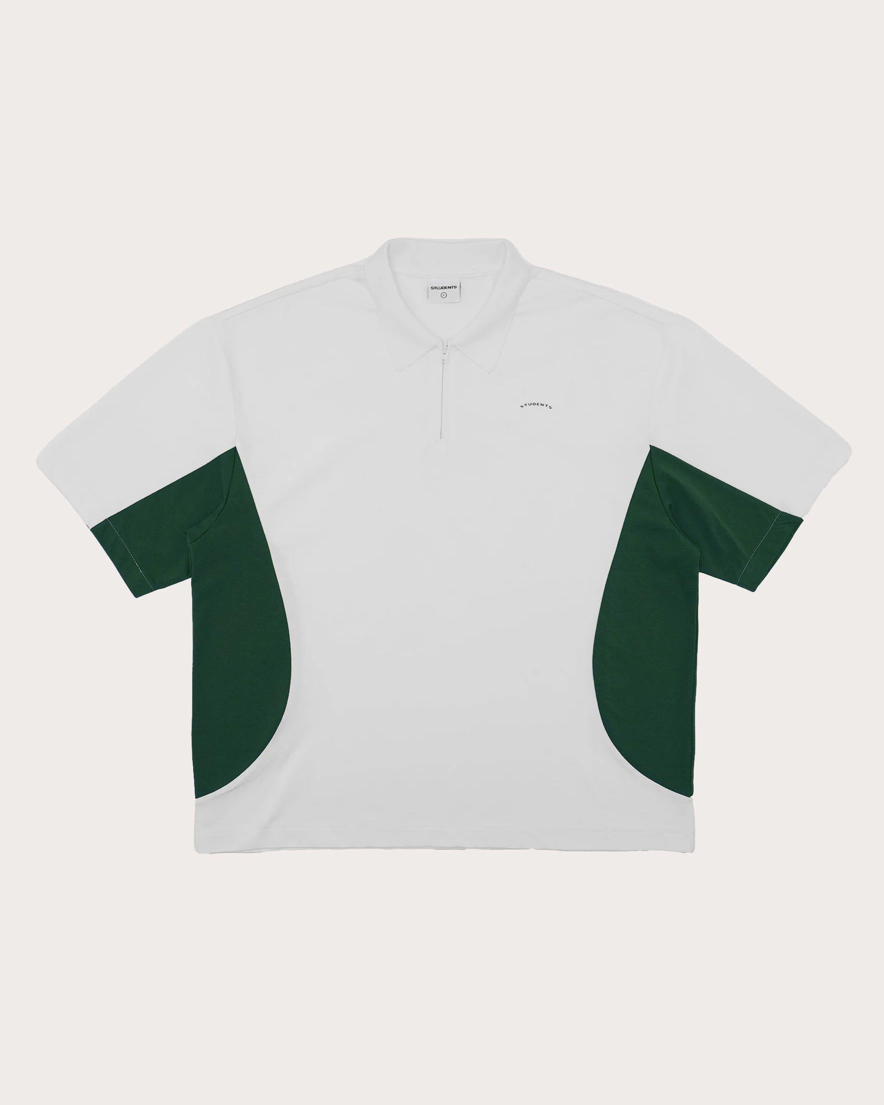 Students Golf Linwood Poplin Zip Polo Shirt White Soft Hands Club UK