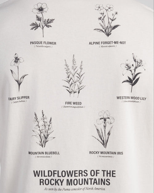 Gumtree Golf & Nature Club GGNC x Puma – Wildflowers of the Rocky Mountains T-Shirt Warm White Golf T-shirt | Soft Hands Club