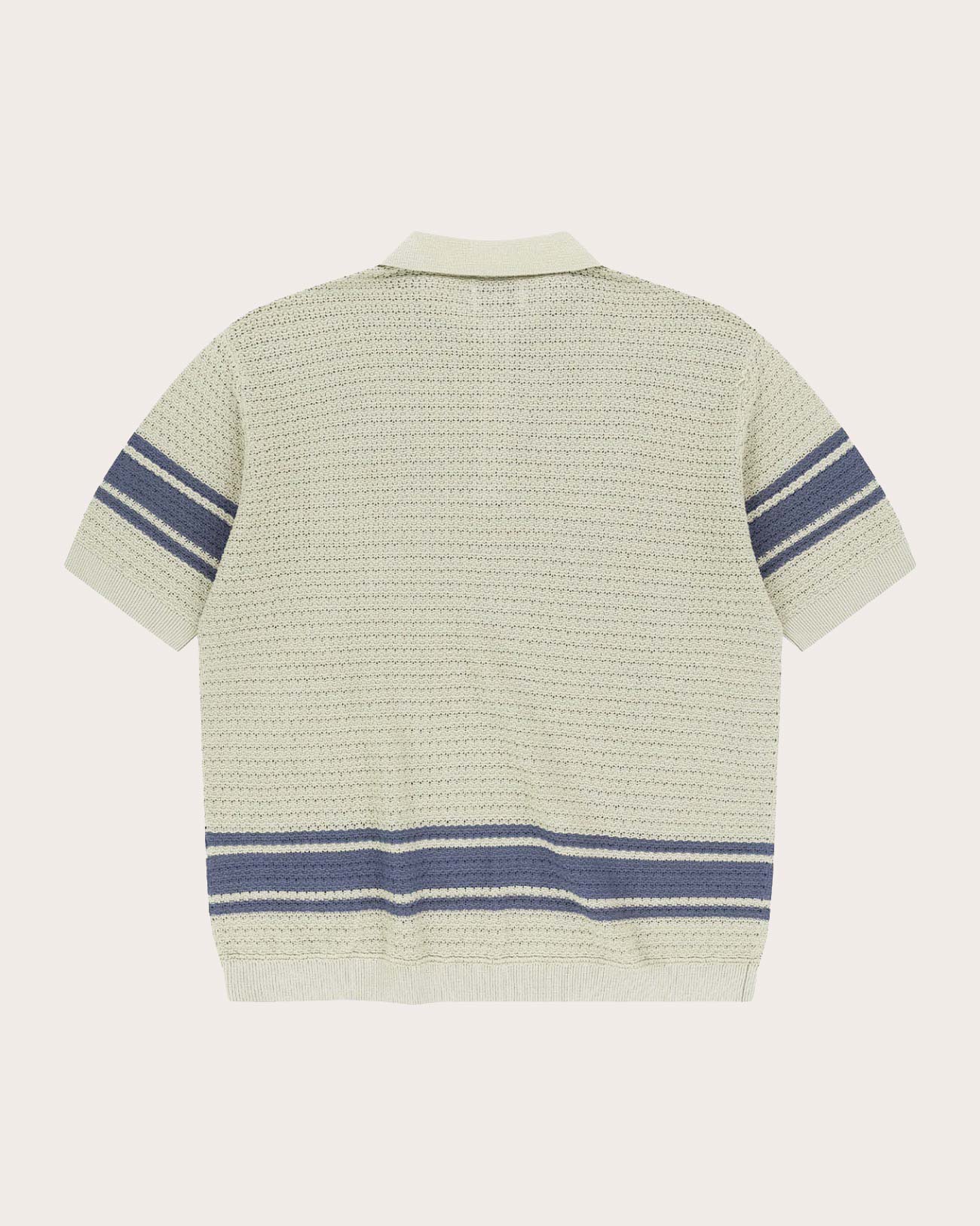 Sunlove Border Crochet Knit Golf Polo Shirt Beige | Soft Hands Club UK