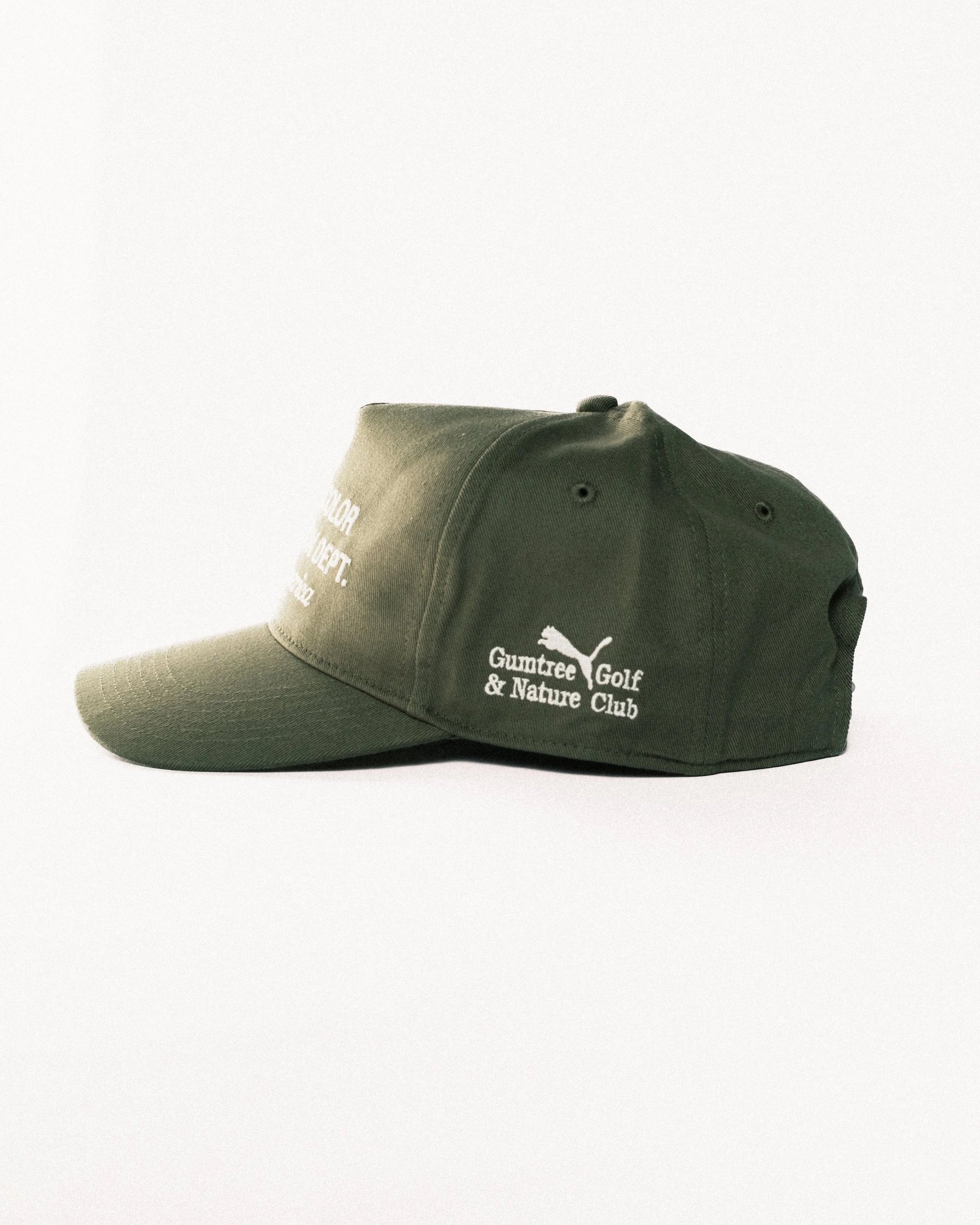 Gumtree Golf & Nature Club GGNC x Puma – Conservation Dept. Unstructured 5-Panel Sage Golf Cap | Soft Hands Club
