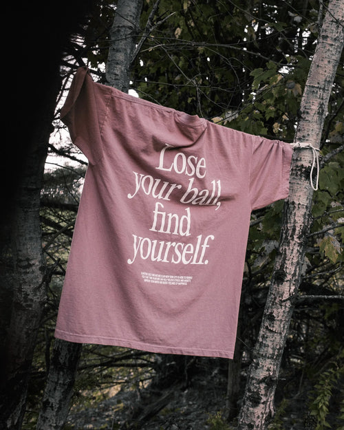Gumtree Golf & Nature Club Gumtree Golf & Nature Club - Lose Your Ball, Find Yourself T-shirt Dusty Pink Golf T-shirt | Soft Hands Club