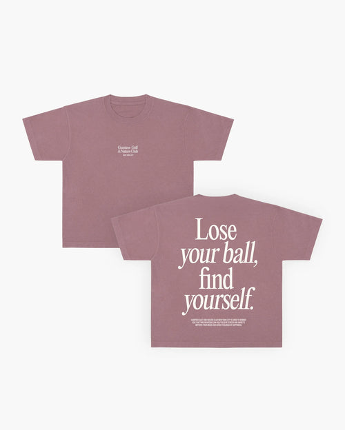 Gumtree Golf & Nature Club Gumtree Golf & Nature Club - Lose Your Ball, Find Yourself T-shirt Dusty Pink Golf T-shirt | Soft Hands Club