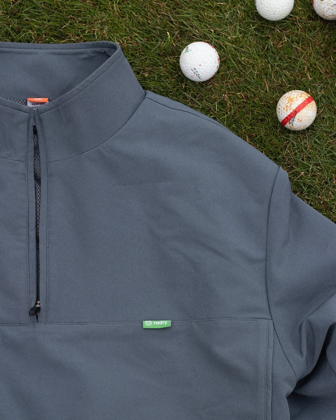 Contrast Quarter Zip Charcoal-Golf Jackets & Gilets-Radry Golf-Soft Hands Club UK