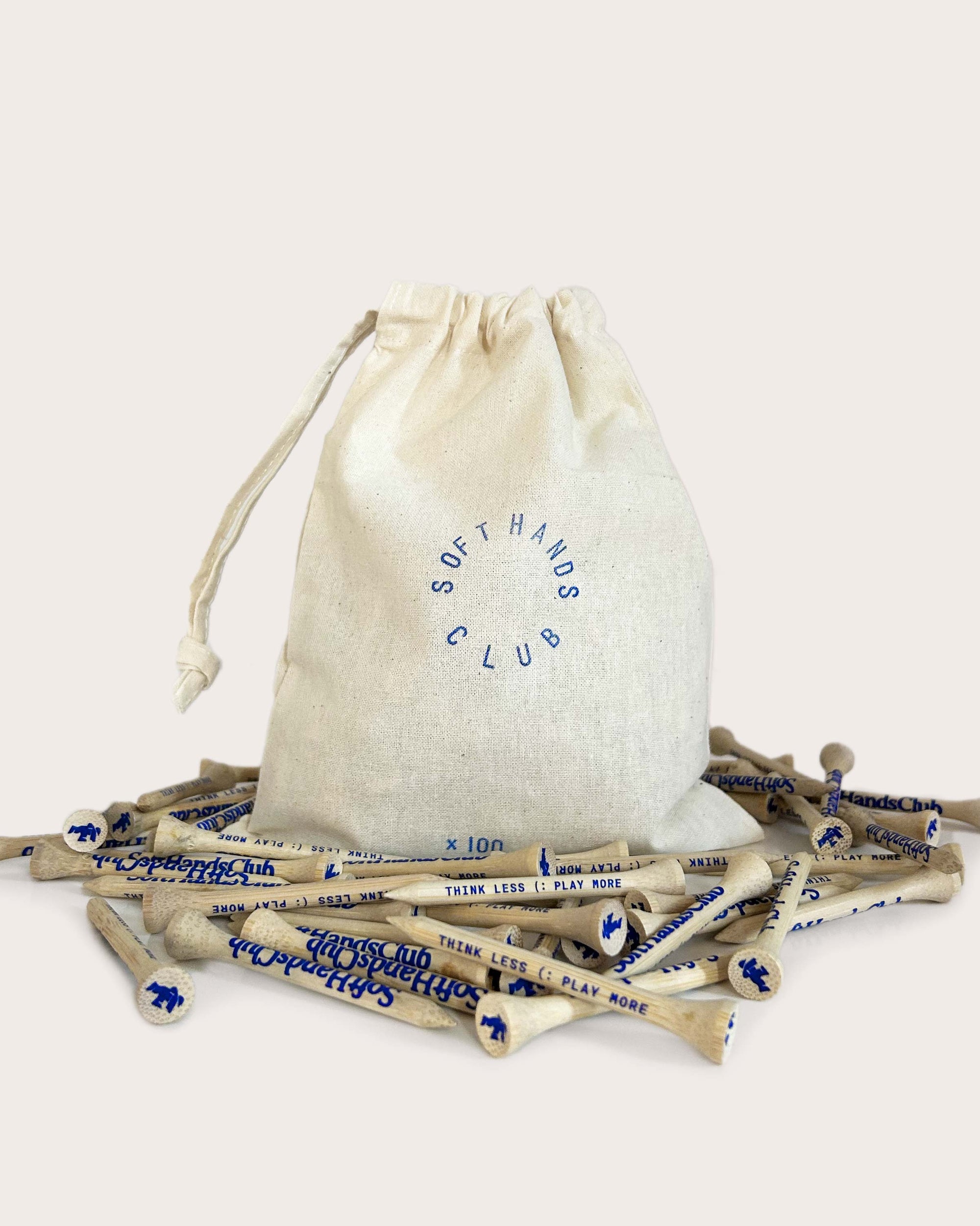 Soft Hands Club Bamboo Golf Tees - 'Think Less, Play More' Bamboo 100 Golf Golf Tees | Soft Hands Club