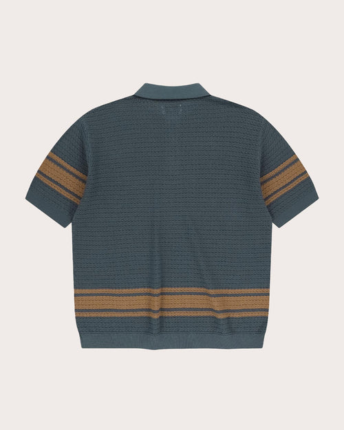 Border Crochet Knit Polo-Golf Polo Shirts-Sunlove Tour-Soft Hands Club UK