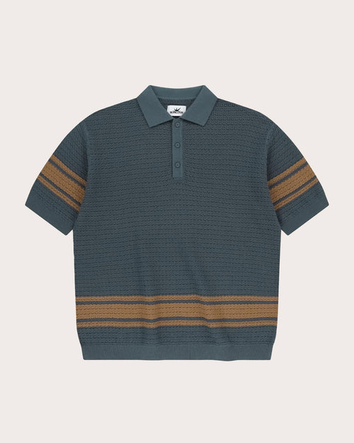 Border Crochet Knit Polo-Golf Polo Shirts-Sunlove Tour-Soft Hands Club UK
