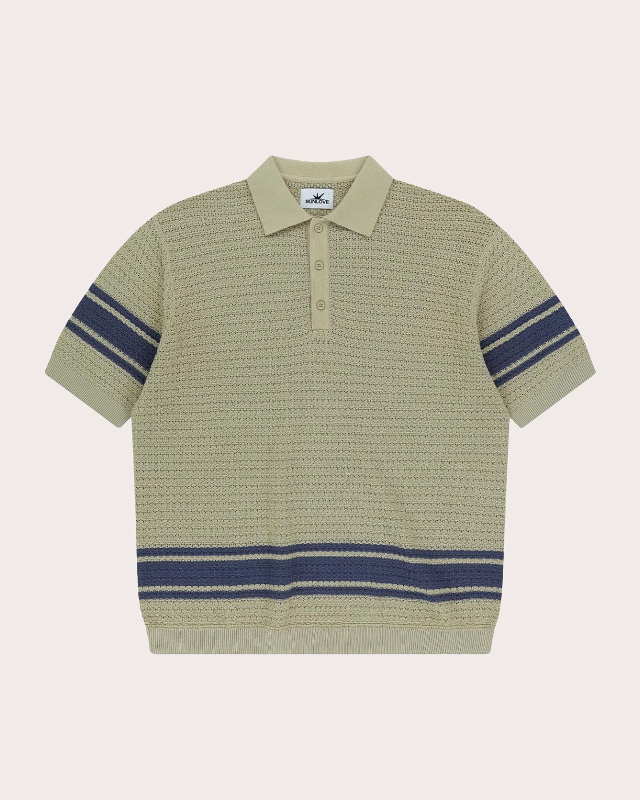 Border Crochet Knit Polo-Golf Polo Shirts-Sunlove Tour-Soft Hands Club UK